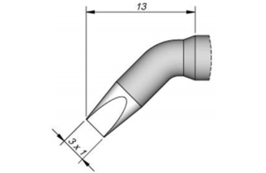 Наконечник клиновидный AiXun C245-761 3,0 х 1,0 мм (изогнутый)