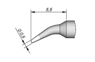 Наконечник конический AiXun C210-014 0,5 мм (изогнутый)