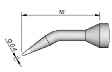 Наконечник конический AiXun C245-126 0,4 х 16,0 мм (изогнутый)