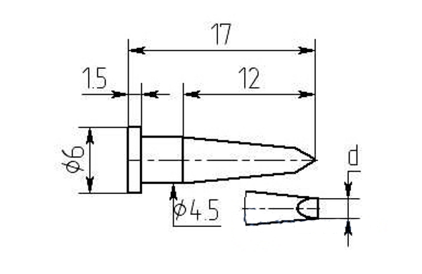 Паяльная насадка Магистр МW12-DA-02, 2.5mm