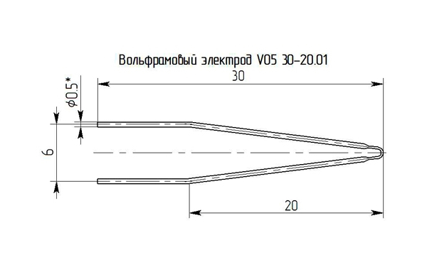 Вольфрамовый электрод Магистр V 0,5 30-20.01 (3шт)