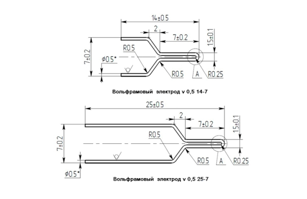 Вольфрамовый электрод Магистр V 0,5 30-7 (3шт)